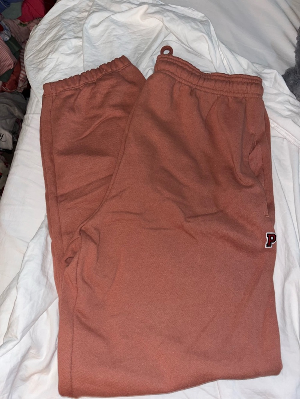 🆕 Victorias Secret PINK Rust Fleece Jogger Sweatpants Sz M